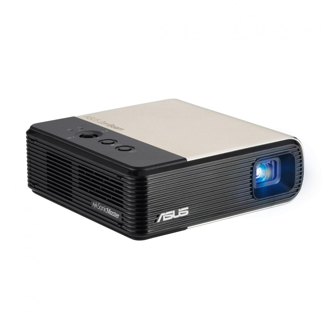 PROJECTOR ASUS ZenBeam E2 Proiector portabil Asus ZenBeam E2, DLP LED 30.000 ore, WVGA 854* 480, max FHD 1920*1080, 300 LED lumeni, 400:1, 16:9, boxa 5W, HDMI, USB-A: x 1