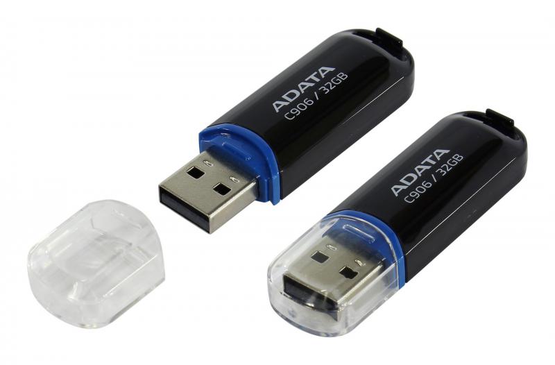 USB 32GB ADATA AC906-32G-RBK USB Flash Drive ADATA, 32Gb, C906, USB2.0, Negru