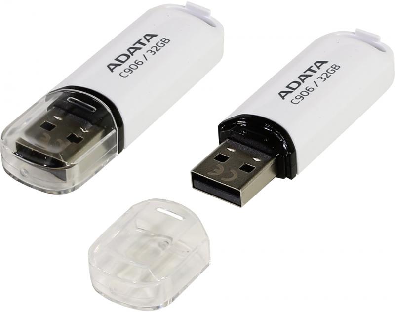 USB 32GB ADATA AC906-32G-RWH USB Flash Drive ADATA 32Gb, C906, USB2.0, Alb