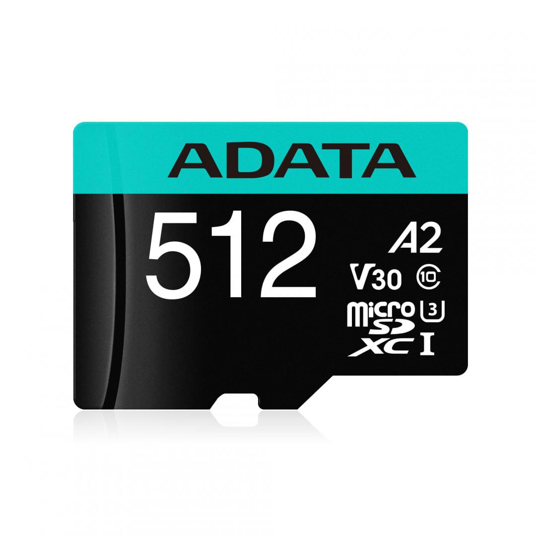 MICROSDHC 512GB AUSDX512GUI3V30SA2-RA1 Micro Secure Digital Card ADATA 512GB, AUSDX512GUI3V30SA2-RA1, Clasa 10