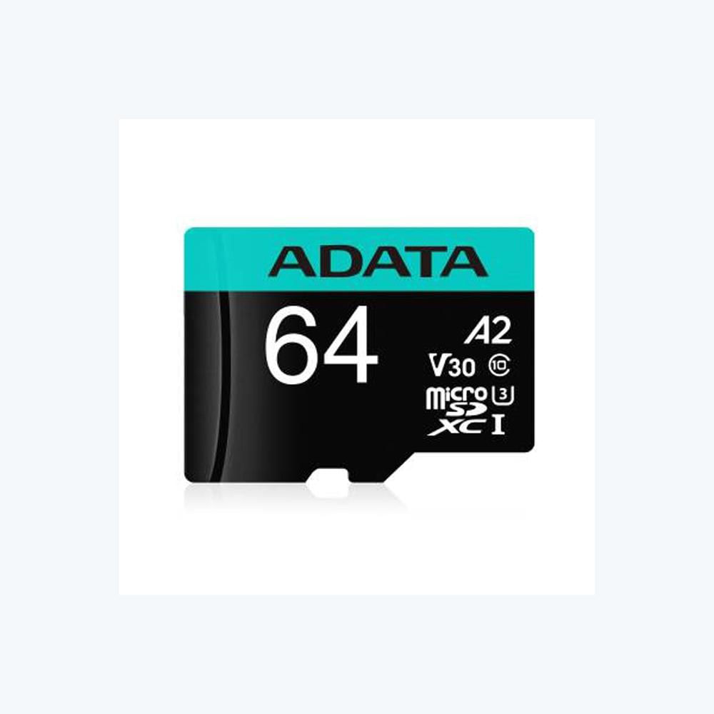 MICROSDHC 64GB AUSDX64GUI3V30SA2-RA1 Micro Secure Digital Card ADATA 64Gb, AUSDX64GUI3V30SA2-RA1, Clasa 10