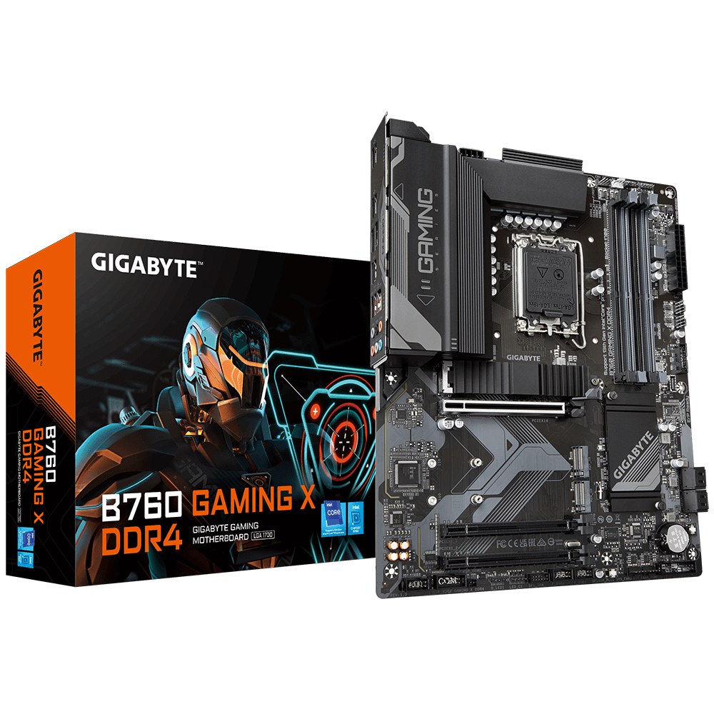 MB GB B760 GAMING X DDR4 LGA 1700 Placa de baza Gigabyte B760 GAMING X DDR4 LGA 1700, 4x sloturi ram, max. 128GB, frecventa maxima suportata 5133MHz, 1x DisplayPort, 1x HDMI, 3x PCIe