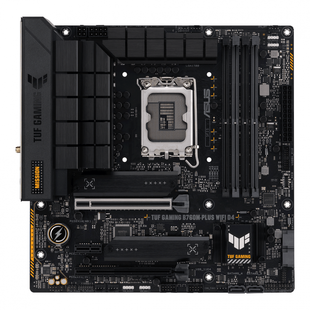 MB ASUS TUF B760M-PLUS DDR4 WIFI LGA1700 Placa de baza ASUS TUF B760M-PLUS DDR4 WIFI LGA1700 Model TUF GAMING B760M-PLUS WIFI D4 CPU Intel Socket LGA1700 for 13th Gen Intel Core & 12th