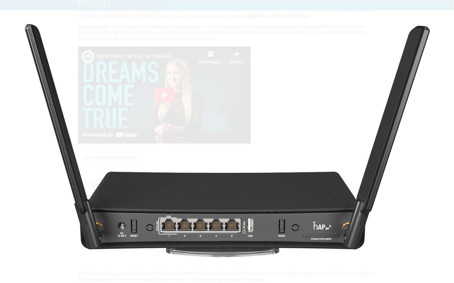 MIKROTIK HAP AX3 WIRELESS GB ROUTER