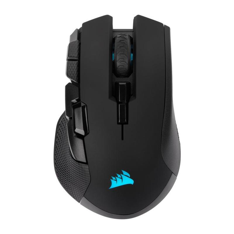 Mouse Gaming Wireless Corsair IRONCLAW RGB, Iluminare RGB iCUE, Slipstream Wireless, Bluetooth, USB, Negru