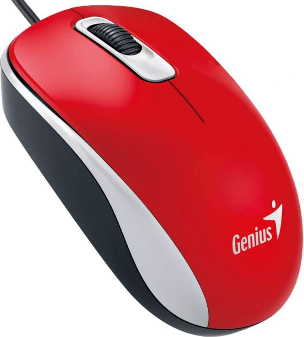 Mouse Genius DX-110 1000DPI, rosu Mouse Genius cu fir, optic, DX110, 1200dpi, rosu, plug and play, USB