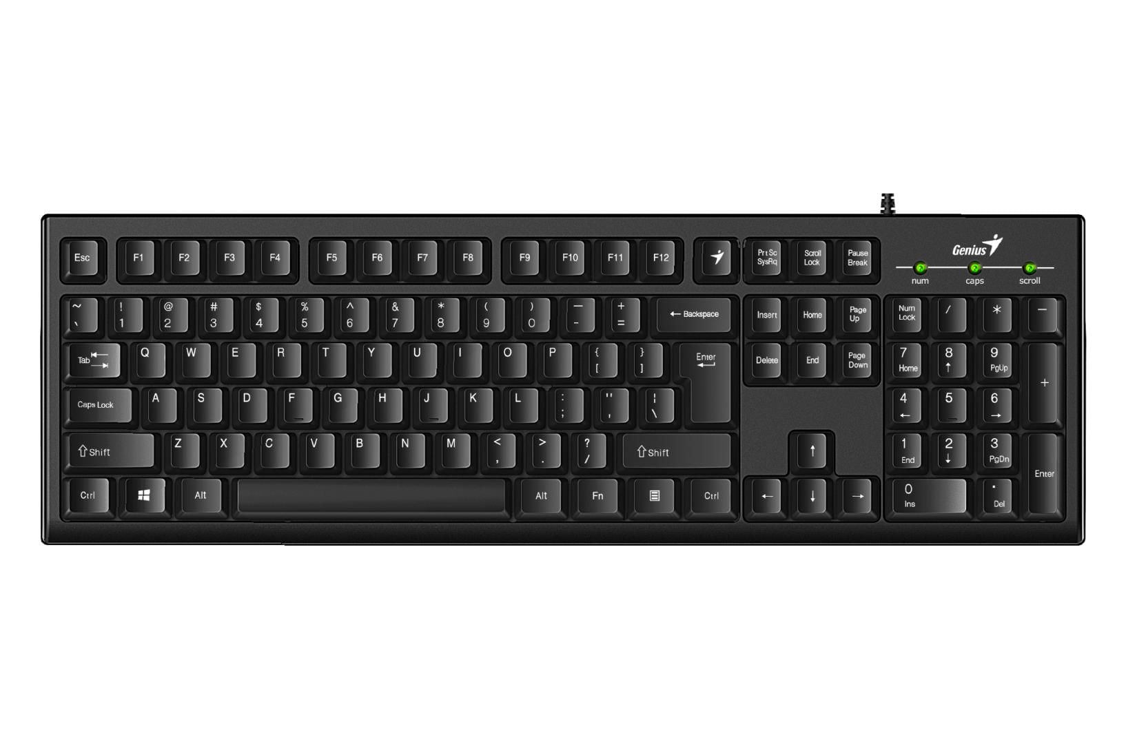 Tastatura Genius  KB-100 cu fir, negru Tastatura Genius KB-100 Black USB Recomandat Home/Office Format Standard