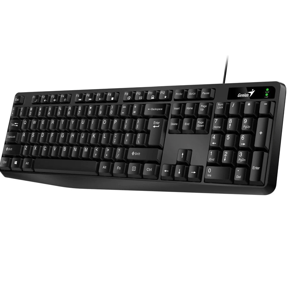 Tastatura Genius KB-117 cu fir, negru Tastatura Genius USB, KB-117, black  Model name KB-117 Interface USB / PS2 Keycap type Concave Function keys Yes, 12 (8 audio, 4 Internet) Multimedia