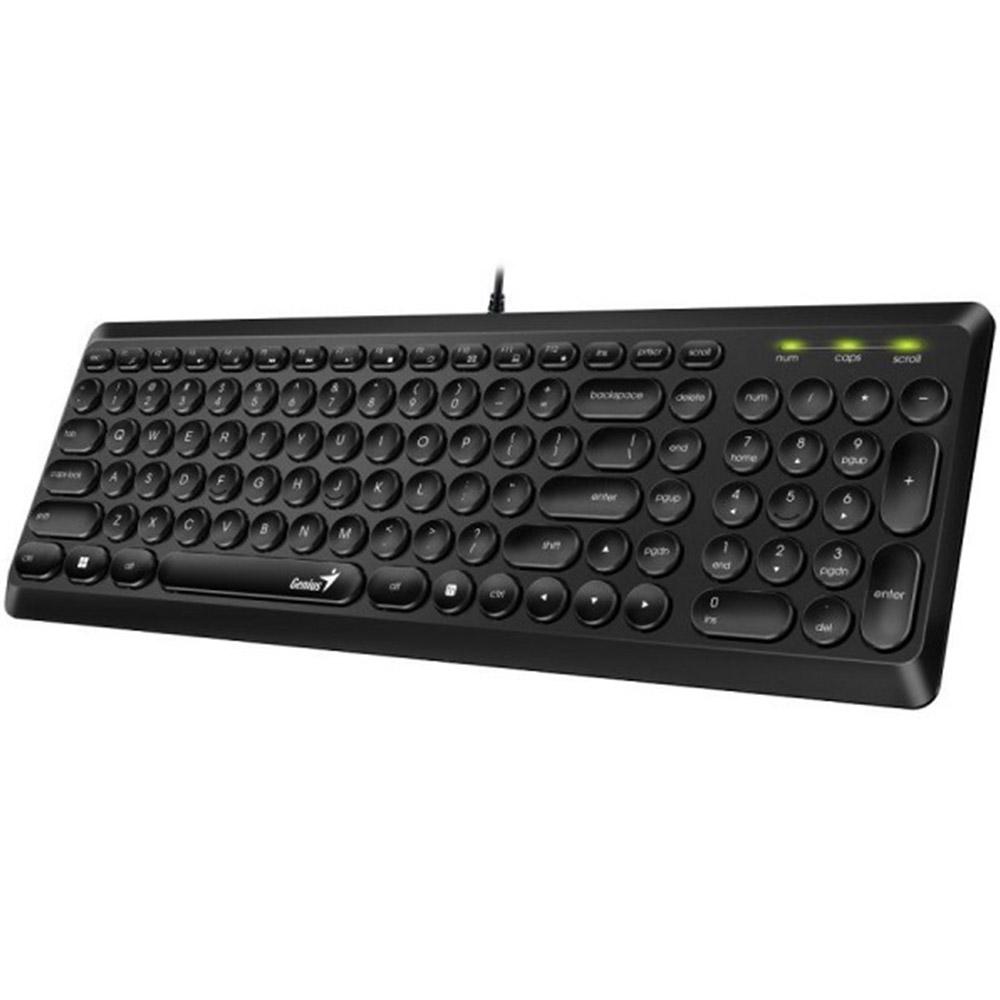 Tastatura Genius SlimstarQ200 cu fir, ng Tastatura Genius Slimstar Q200, USB, cu fir, US layout, neagra