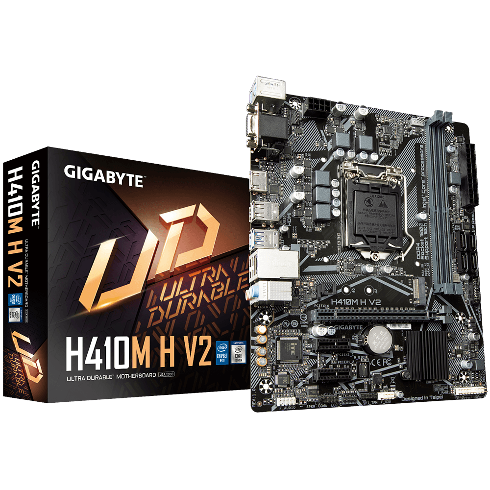 MB Gigabyte H410M H V2 LGA 1200 Placa de baza Gigabyte H410M H V2 LGA 1200  CPU Support for 10th Generation Intel Core i9 processors/Intel Core i7 processors/Intel Core i5