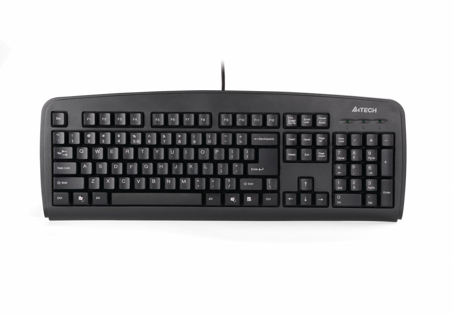 Tastatura A4Tech KB-720 cu fir, negru KB A4TECH KB-720-USB BLACK, US Layout, Wired, Interface: USB.