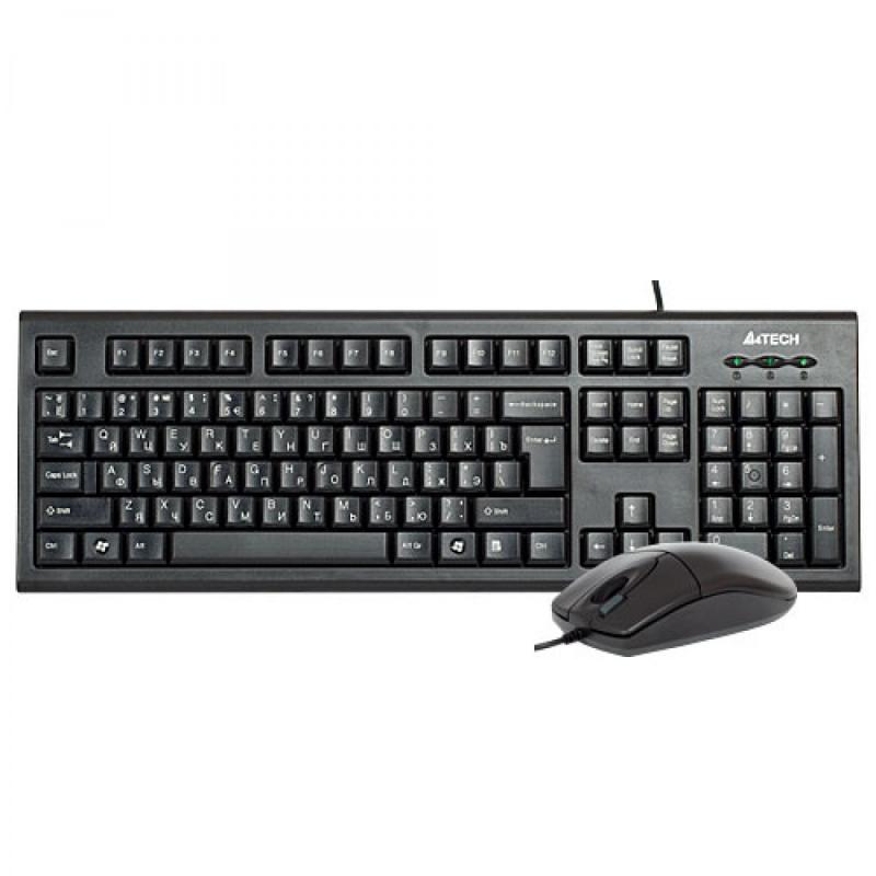 Kit A4Tech KR-8520D cu fir, negru Kit tastatura + mouse A4tech KR-8520D, cu fir