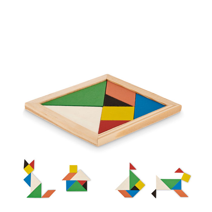 Puzzle Tangram n lemn