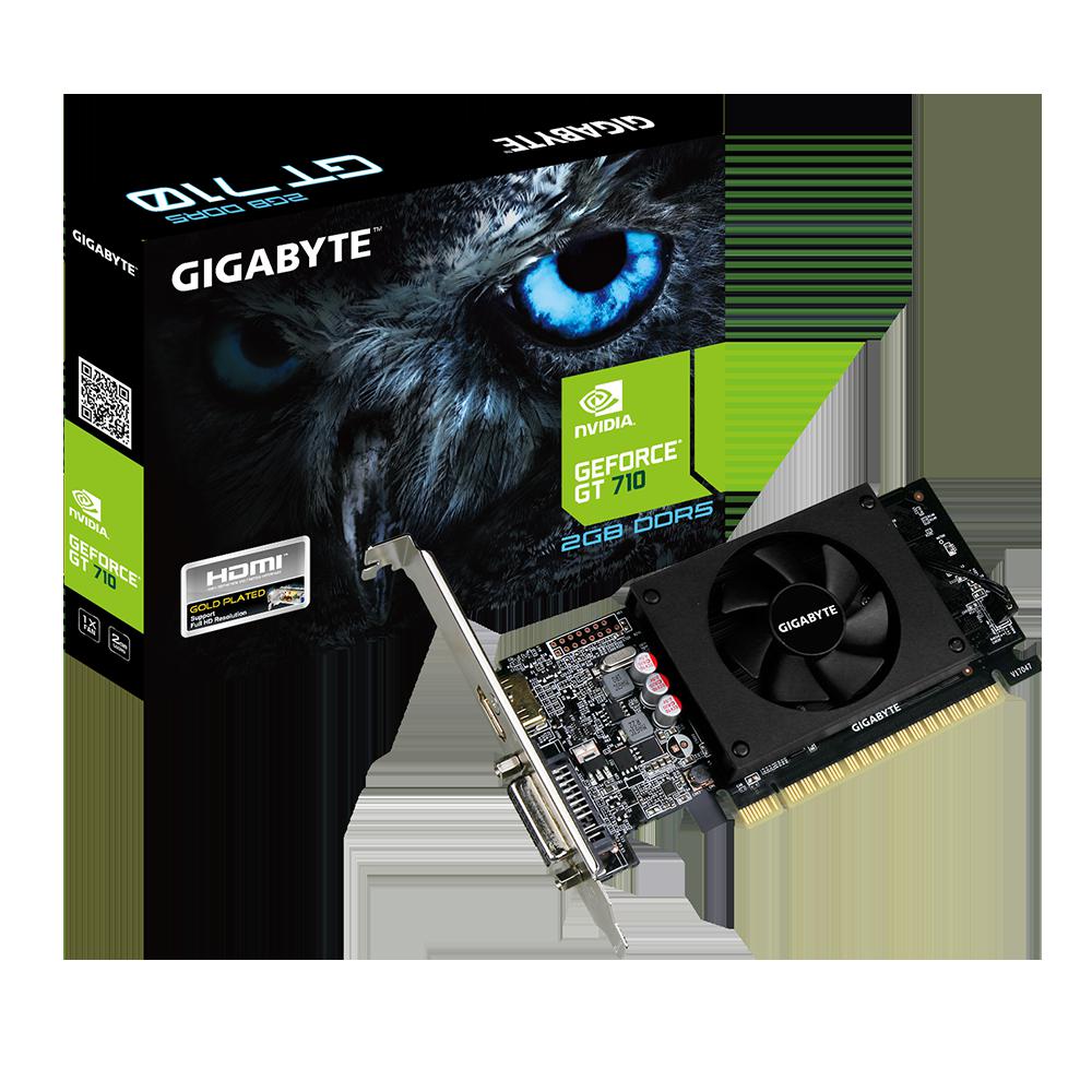 VGA GB GeForce GT710 2GB DDR5 Placa video Gigabyte NVIDIA GeForce GT 710, GT710, Core clock 954 MHz