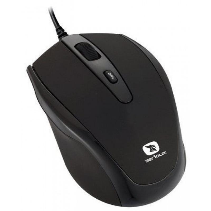 MOUSE SERIOUX PASTEL 3300 BLACK USB Mouse Serioux cu fir, optic, Pastel 3300, 1000dpi, negru