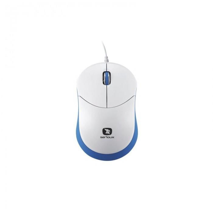 MOUSE SERIOUX RAINBOW 680 BLUE Mouse Serioux cu fir, optic, Rainbow 680, 1000dpi, albastru