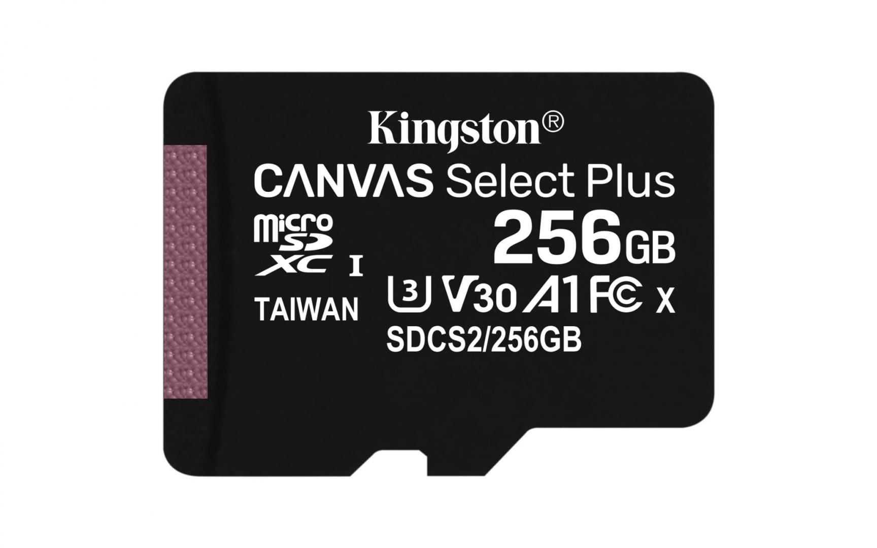 MICROSD 256GB SELECT PLS SDCS2/256GBSP MicroSD Kingston, 256GB, Canvas Select Plus, Clasa 10 UHS-I Performance, U1