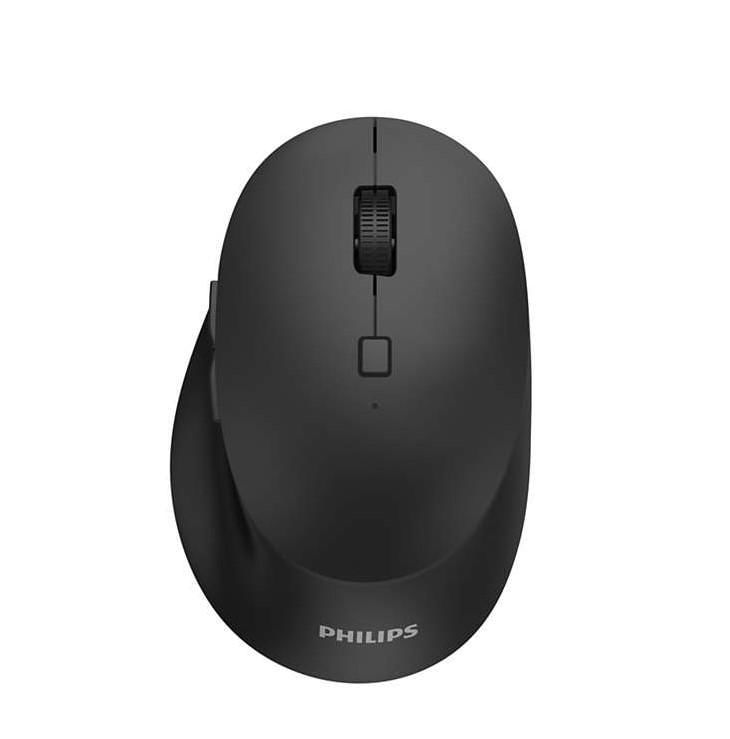 Mouse Philips SPK7607, wireless, negru Mouse Philips SPK7607, ergonomic, wireless 2.4GHz, optic, 800 - 3200 DPI, silent, negru