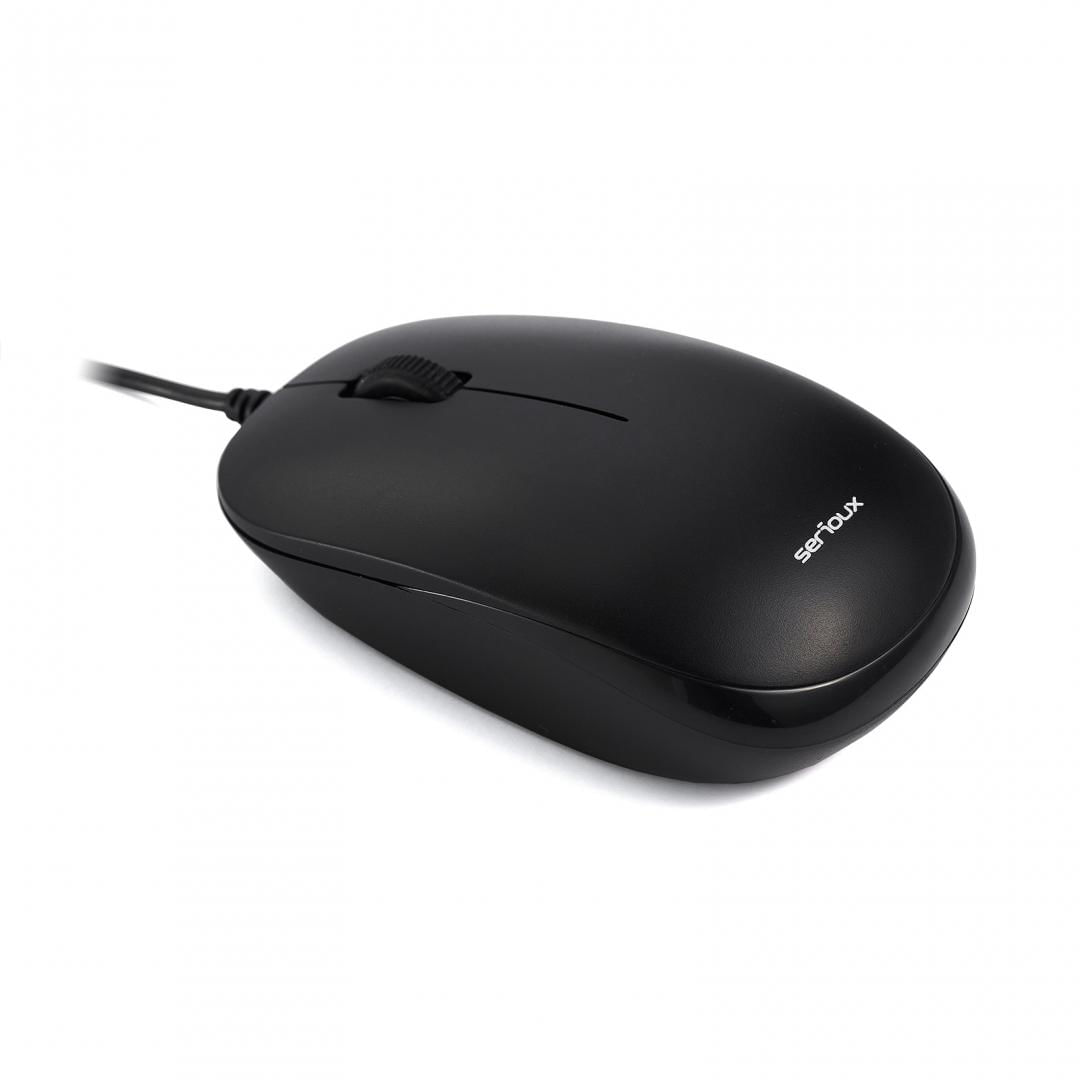 MOUSE SERIOUX WIRED 9800MBK Mouse Serioux cu fir, optic, Noblesse 9800M, 1000dpi, negru