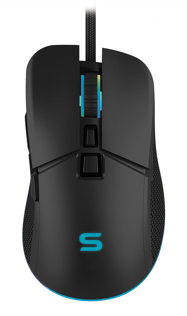 Mouse gaming Serioux Kayel, Senzor Sunplus 199, 800-6400 DPI, switch HUANO, pana la 20 milioane de click-uri, 7 Butoane, 6 moduri de iluminare RGB,