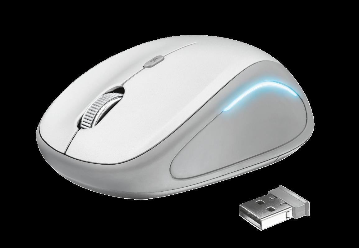 Mouse Trust Yvi FX 1600 DPI, alb Mouse fara fir Trust Yvi FX Wireless Mouse -