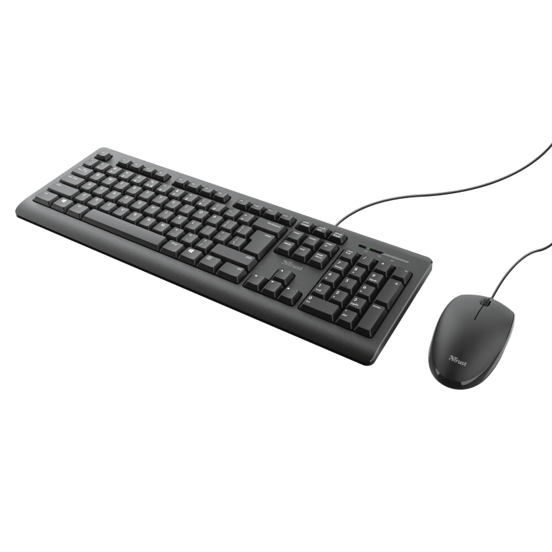 Kt Trust Primo cu fir, negru Trust Primo Wired Keyboard & Mouse Set Specifications General Height of main product (in mm) 30 mm Width of main product (in mm) 449 mm Depth of