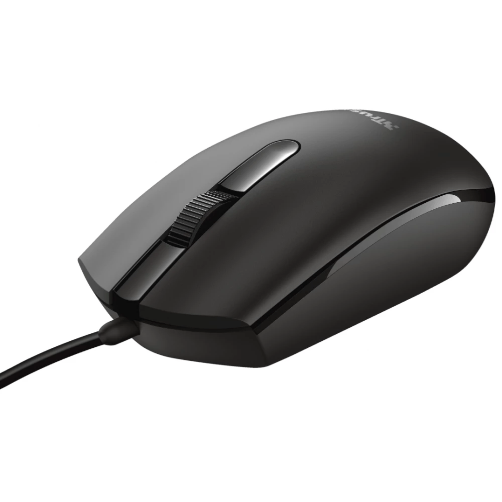 Mouse Trust Basi 1200 DPI, negru Mouse cu fir Trust Basi Wired mouse USB Specifications General Formfactor standard Ergonomic design no Height of main product (in mm) 116 mm Width