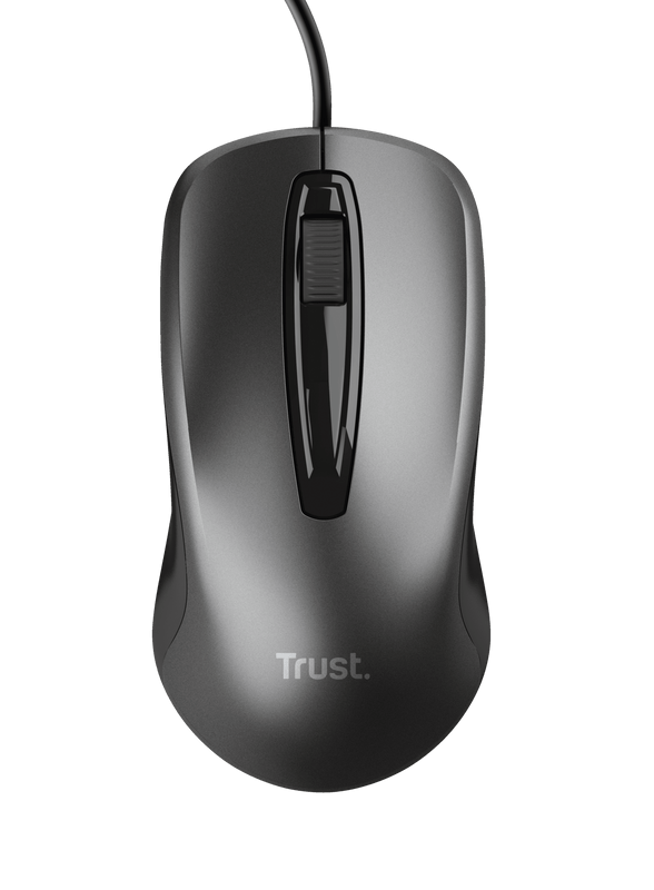 Mouse Trust cu fir optic, negru