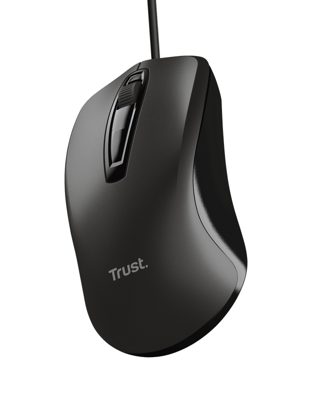 Mouse Trust cu fir optic, negru