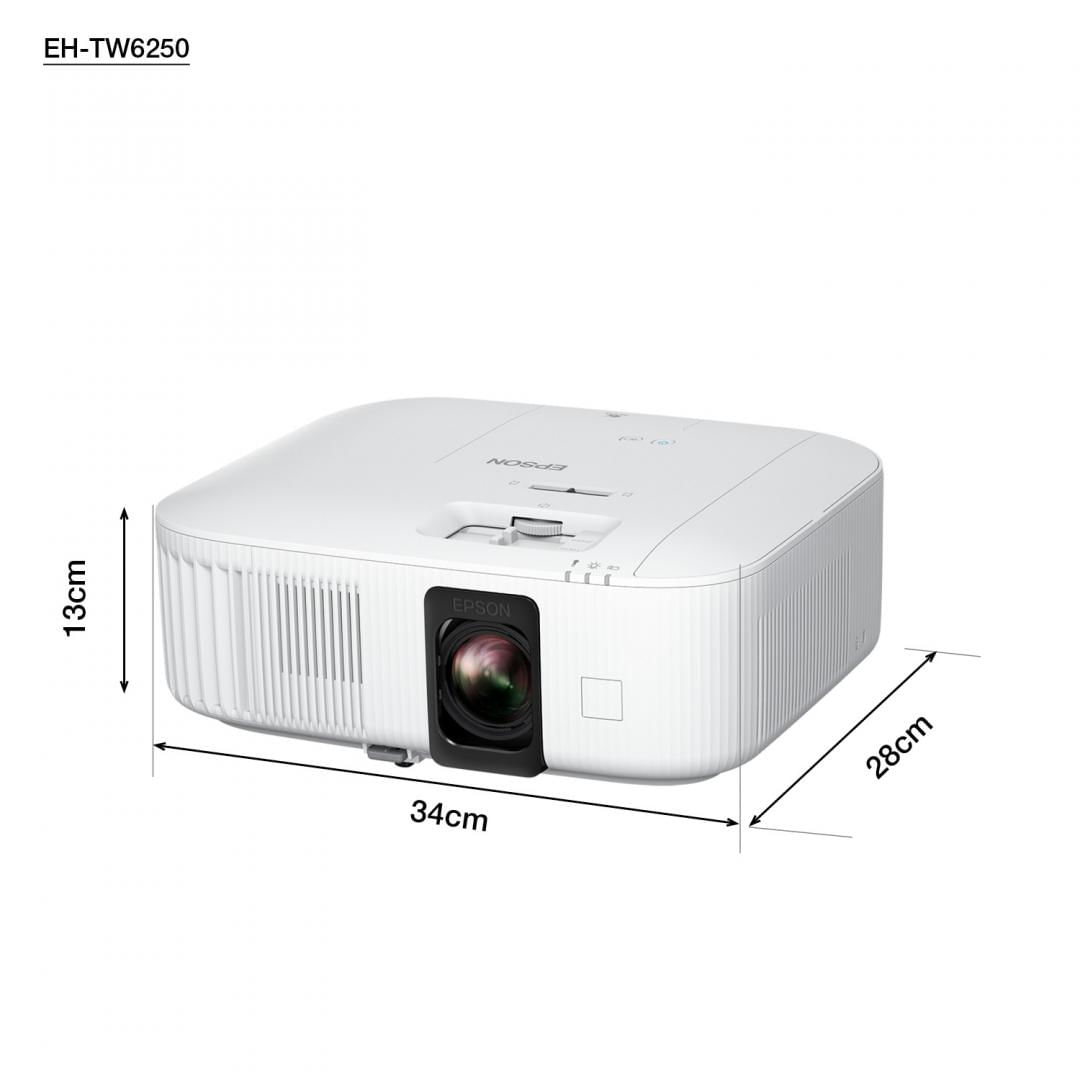 PROJECTOR EPSON EH-TW6250 Proiector Epson EH-TW6250, 3LCD, 2.800 lumeni, 4k PRO UHD, 16:9, 35.000:1, lampa 4.500 ore/ 7.500 ore ecomode, corectie 30, zoom 1.62, dimensiune