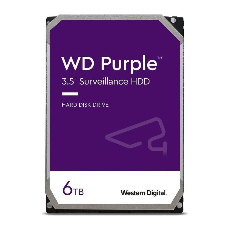 WD HDD3.5 6TB SATA WD64PURZ HDD intern WD, 3.5", 6TB, PURPLE, SATA3, IntelliPower (5400rpm), 256MB, Surveillance HDD
