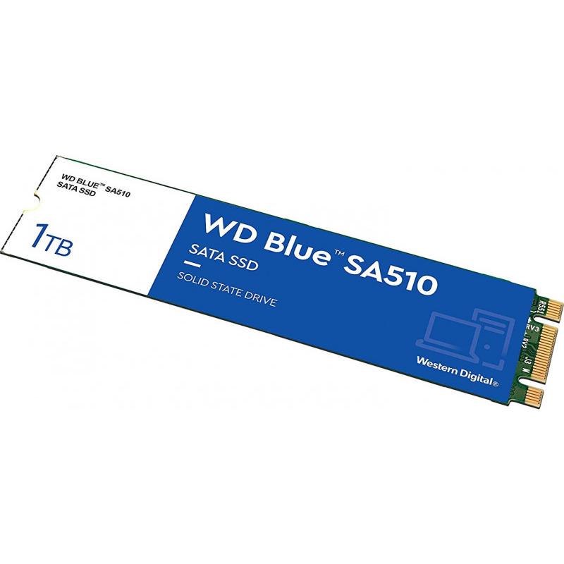 SSD WD Blue SA510 1TB SATA-III M.2 2280 SSD WD, Blue, 1TB, M2, SATA, R/W speed: up to 560MBs/520MBs