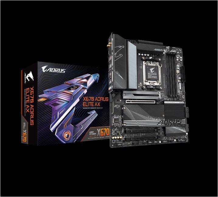 MB GB X670 AORUS ELITE AX AM5 Placa de baza Gigabyte X670 AORUS ELITE AX AM5 General Recomandat pentru Gaming Da Format ATX Soclu procesor AM5 Producator chipset AMD Model