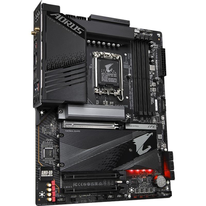 MB GIGABYTE Z790 AORUS ELITE AX LGA 1700 Placa de baza Gigabyte Z790 AORUS ELITE AX LGA 1700,Z790, PCIe Gen 5, ATX, 4x DIMM slots, DDR5 7600MHz(OC), 4 x M.2 , 6 x SATA, 2.5Gb LAN, WIFI 6E,