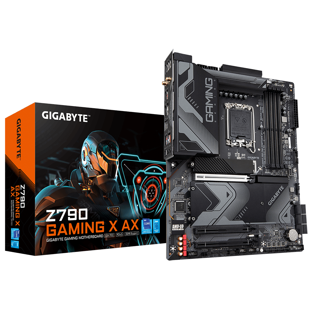 MB GIGABYTE Z790 GAMING X AX LGA 1700 Placa de baza Gigabyte Z790 GAMING X AX LGA 1700, Z790 Express Motherboard - 4x DDR5 - M.2 PCIe 4.0 - USB 3.2 - PCI-Express 5.0 16x - LAN 2.5 GbE -