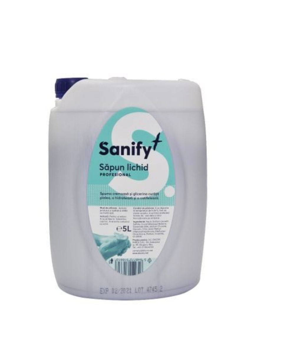 Rezerva sapun lichid profesional pentru maini cu glicerina Sanify 5 L SAPUN LICHID SANIFY 5L