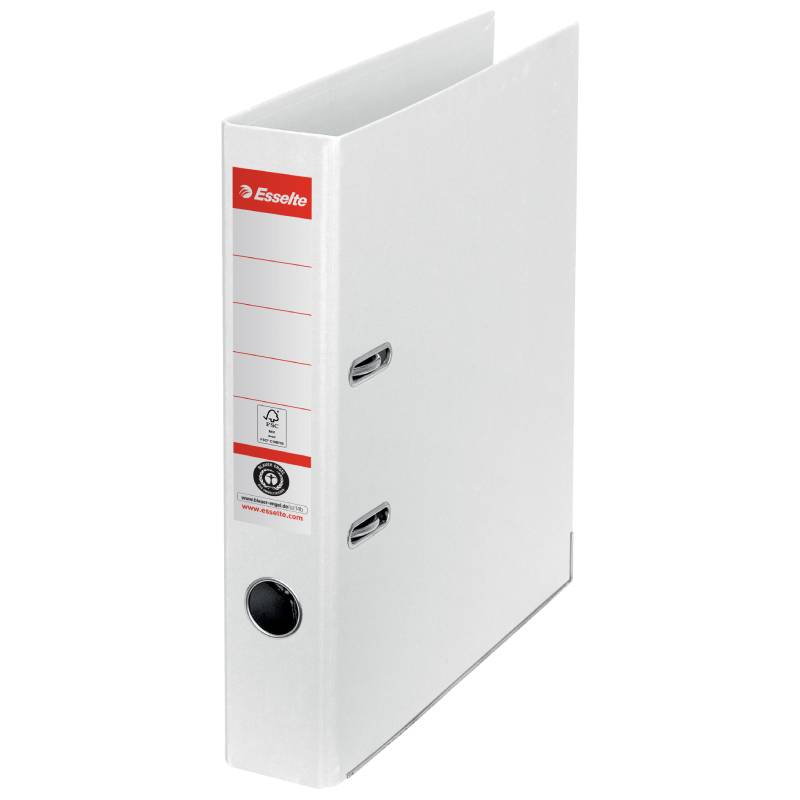 Biblioraft carton reciclat A4 5cm Esselte No.1 Power Recycled alb