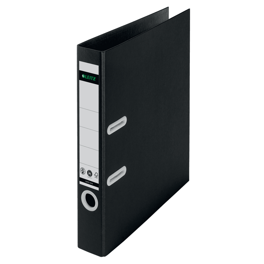 Biblioraft carton reciclat A4 8cm negru Leitz 180 Recycle Biblioraft Leitz 180 Recycle plastic reciclat A4 50 mm negru