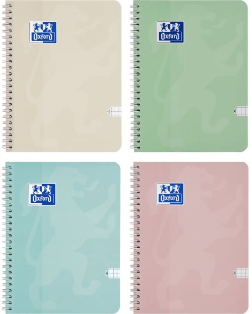 Caiet A4 80 file spira matematica Pastel touch Oxford diverse culori Caiet A4 80 file spira matematica Pastel touch Oxford diverse culori