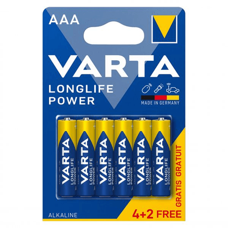 Baterie Varta alcalina Longlife power AAA LR3 6 bucati/set Baterie Varta alcalina Longlife power AAA LR3 B6