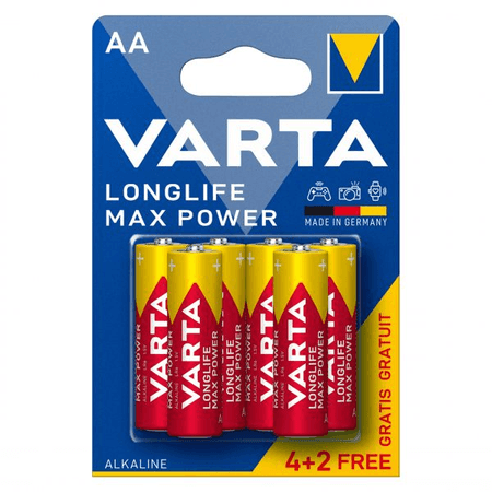 Baterie Varta alcalina Longlife maxpower AA R6 6 bucati/set Baterie Varta alcalina Longlife maxpower AA R6 B6