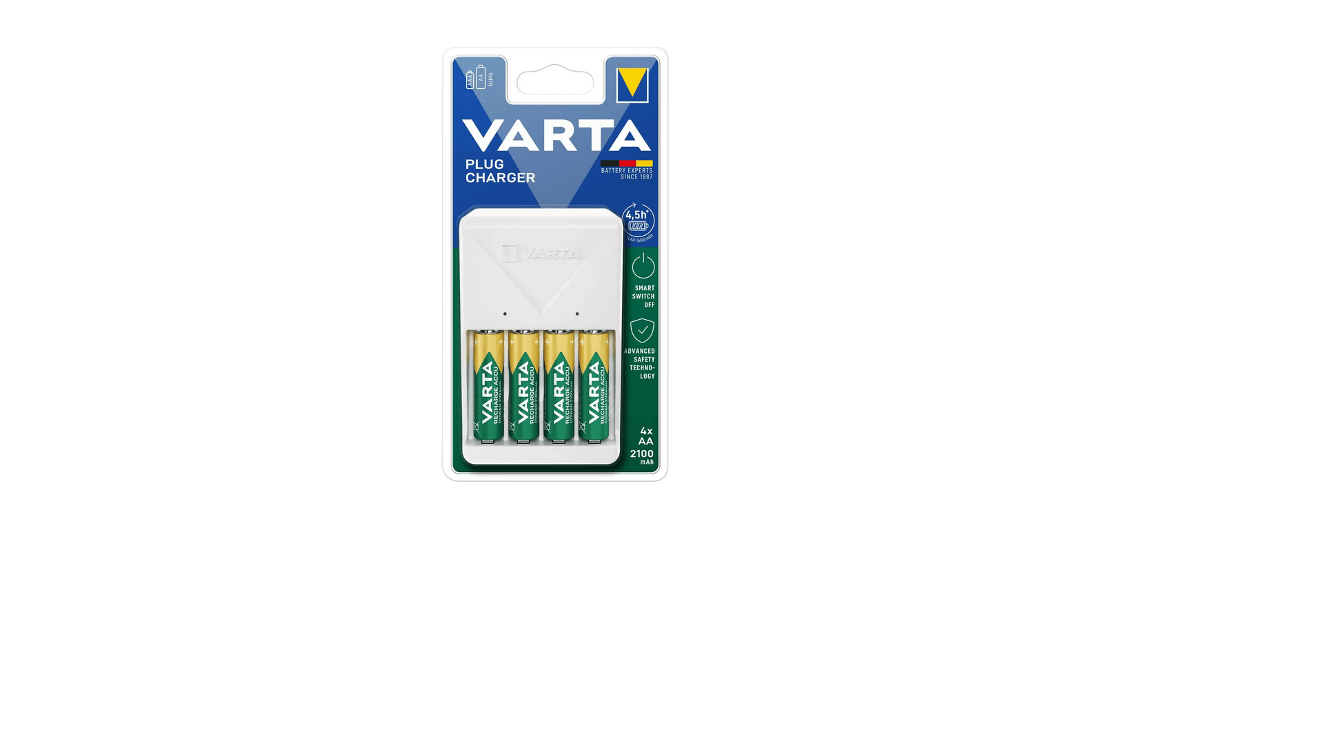 Incarcator Varta 57657 cu 4 acumulatori AA(R6) 2100mah