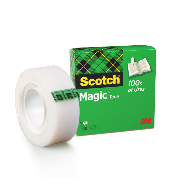 Banda adeziva invizibila mata 3M Scotch Magic 19 mm x 33m 1 rola/pachet Banda adeziva 3M Magic Tape Scotch 19 mm x 33 m invizibila