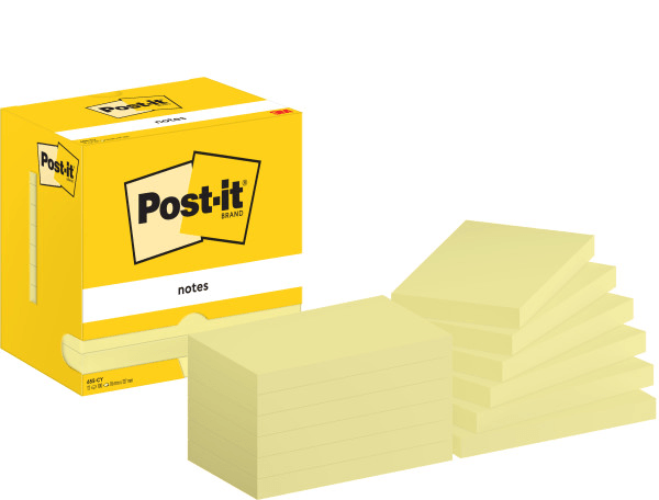 Notite adezive Post-it Galben 76 mm x 126 mm 100 file/bucata 12 bucati Post It 100 file galben 51x38mm 3/set