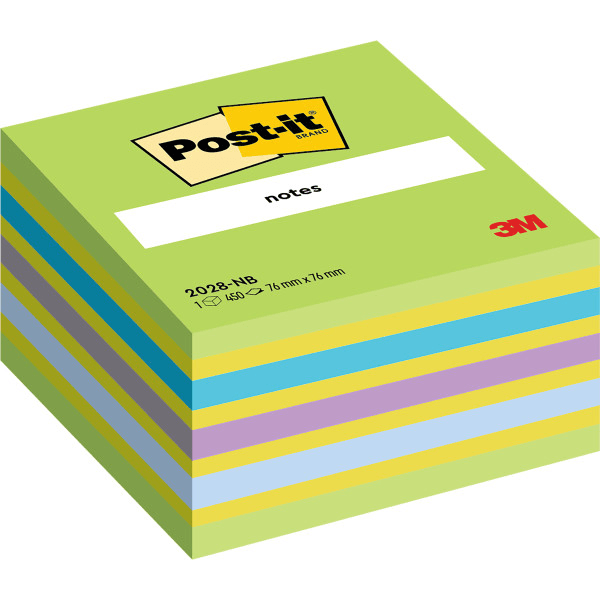 Cub notite adezive Post-it Lollipop culori neon 76 mm x 76mm 450 file/bucata Notite adezive Cub 3M Post-it Lolipop 450 file culori neon