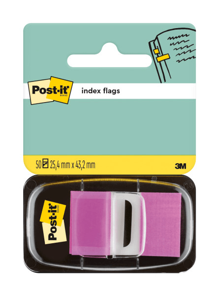 Index Clasic Post-it 25.4 mm x 43.2 mm 50 file in dispenser Index Post-It 3M plastic violet