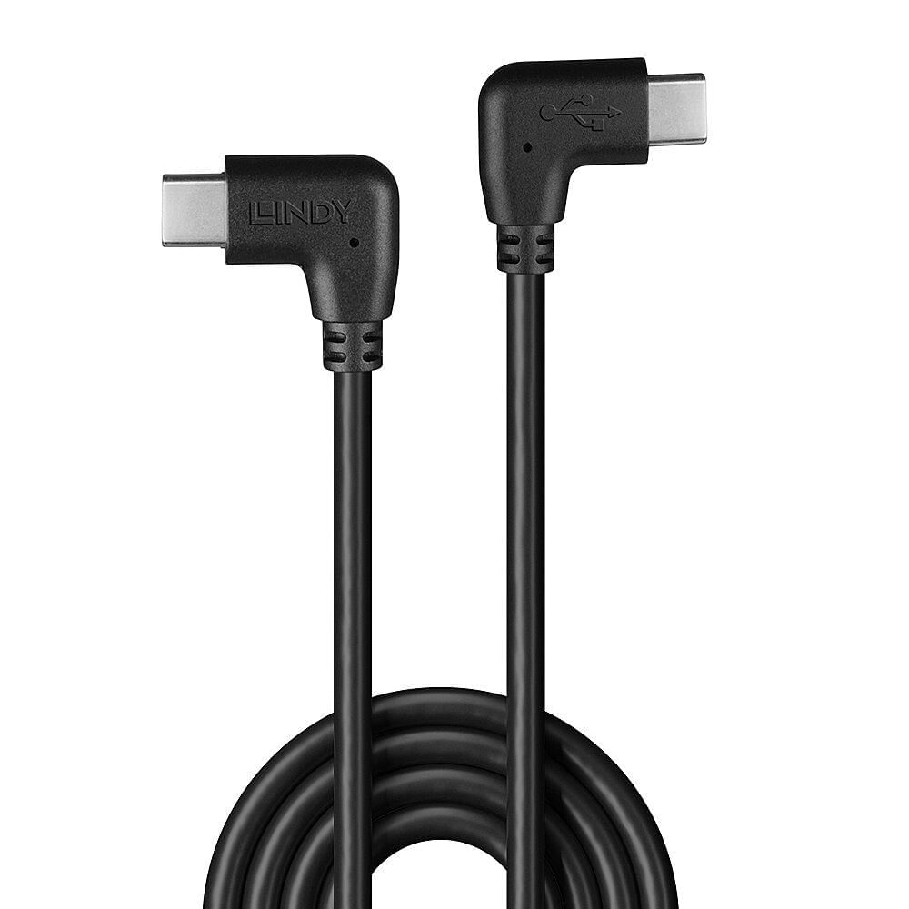 Cablu Lindy USB C 2 x 90 1m negru