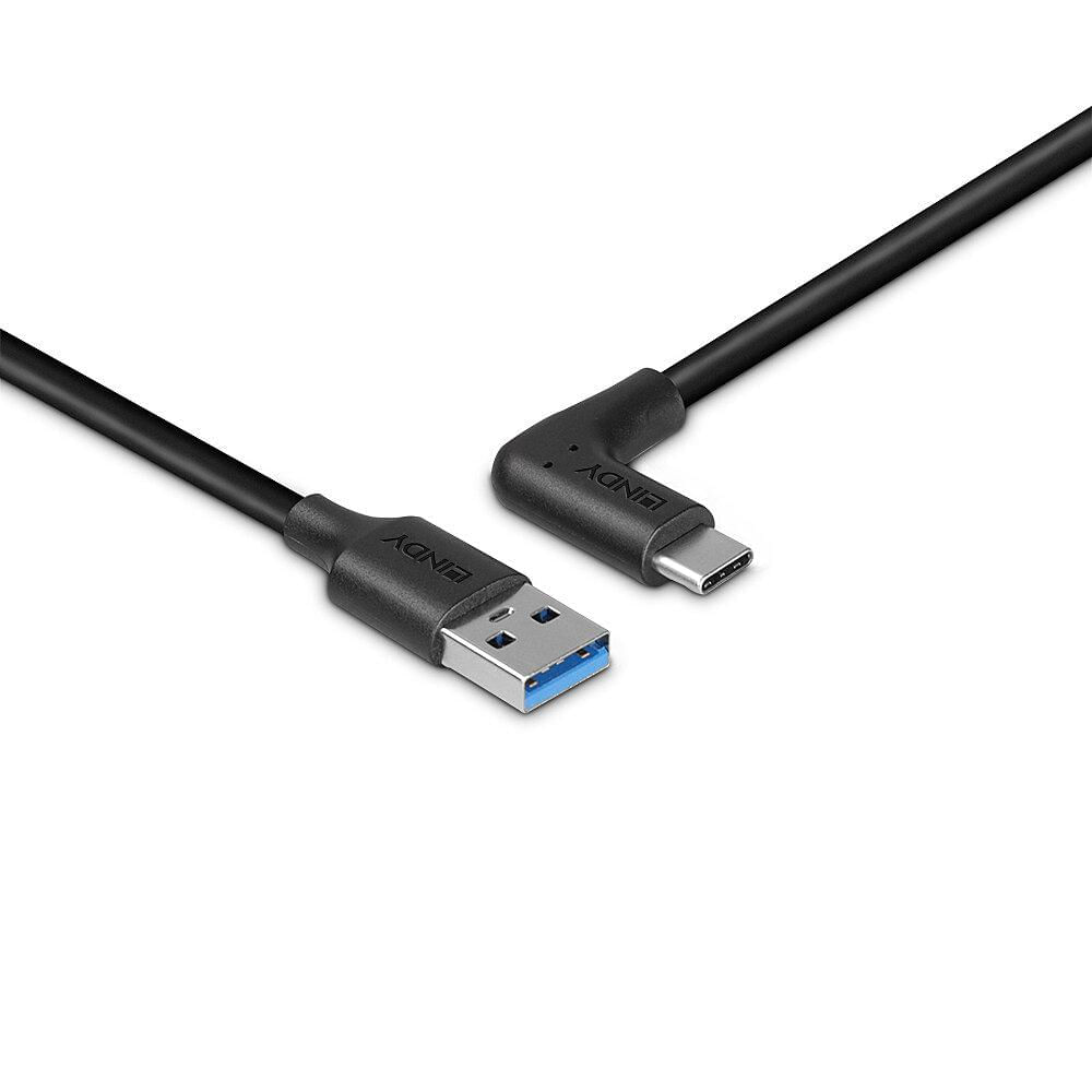 Cablu Lindy USB A la C, 90 1m negru