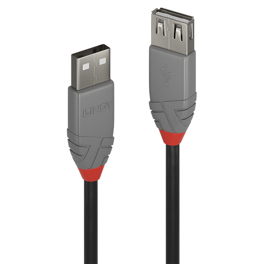 Lindy Cablu USB 2.0 Ext. USB 2m, Anthra