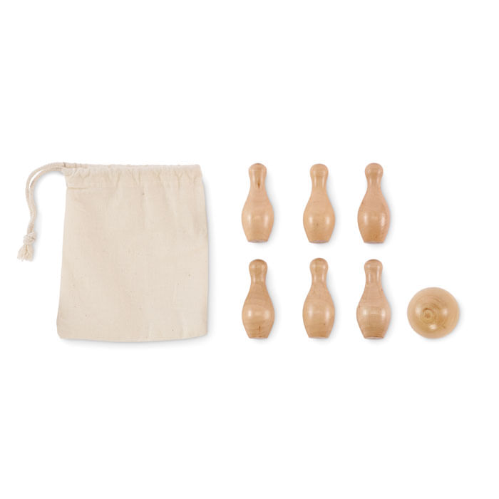 Mini set de bowling din lemn de